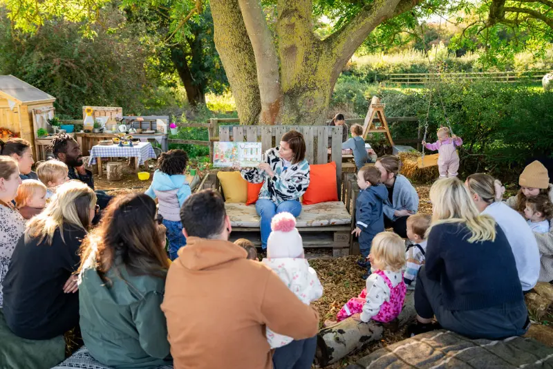 Everyone gathers round for story time