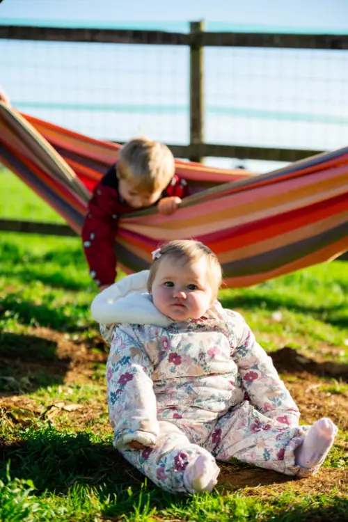 Little girl wrapped up warm